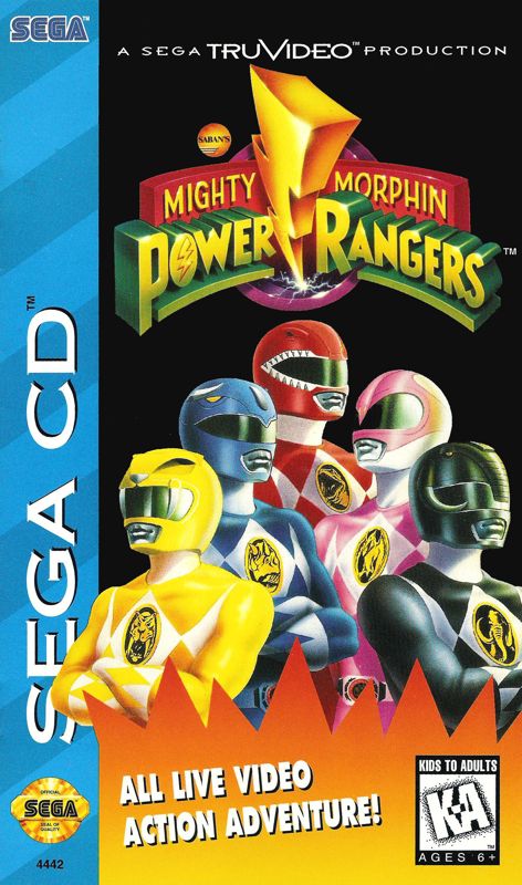 Mighty Morphin Power Rangers box art for Sega Mega CD